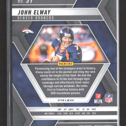 2025 Panini Prizm Mosaic John Elway #31 Green
