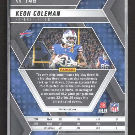 2025 Panini Mosaic Prizm Keon Coleman #146 pink