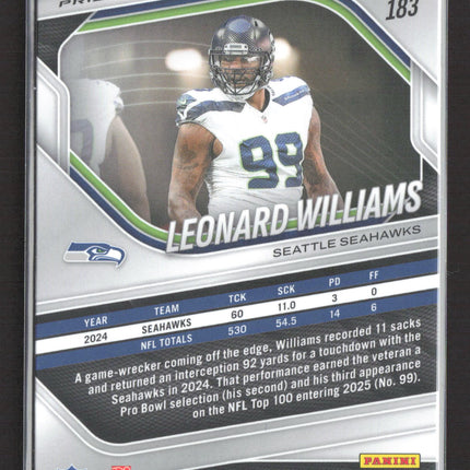 2025 Panini Prizm Leonard Williams #183 Orange ice