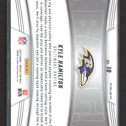 2025 Panini Mosaic Football Kyle Hamilton #10 Red Prizm
