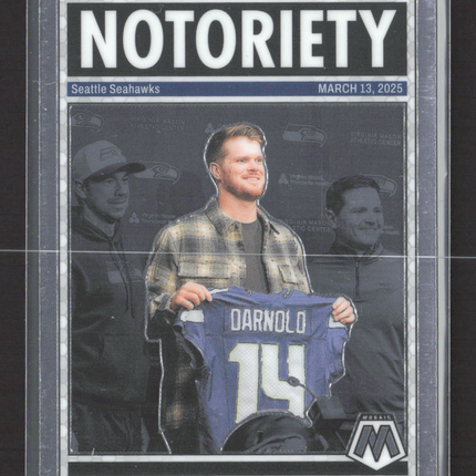 2025 Panini Mosaic Football Notoriety Sam Darnold #9 2nd Edition