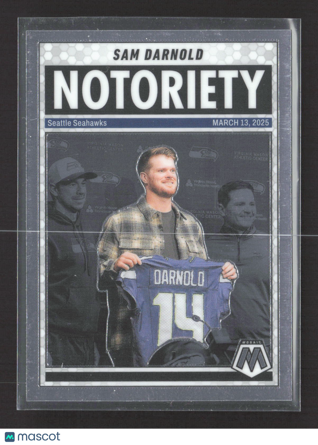 2025 Panini Mosaic Football Notoriety Sam Darnold #9 2nd Edition