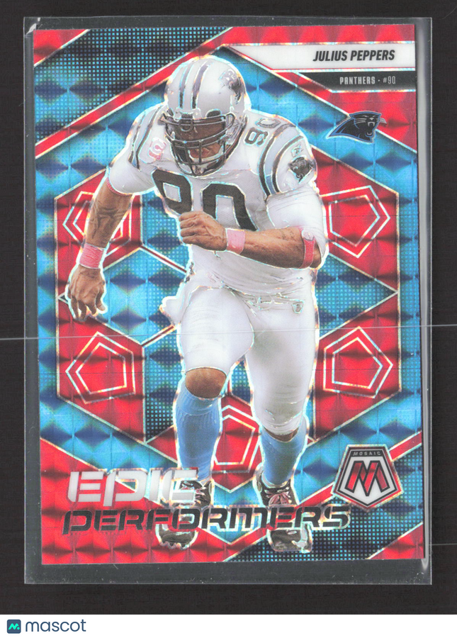2025 Panini Prizm Mosaic Epic Performers Julius Peppers #19 Red & Blue