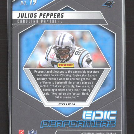 2025 Panini Prizm Mosaic Epic Performers Julius Peppers #19 Red & Blue