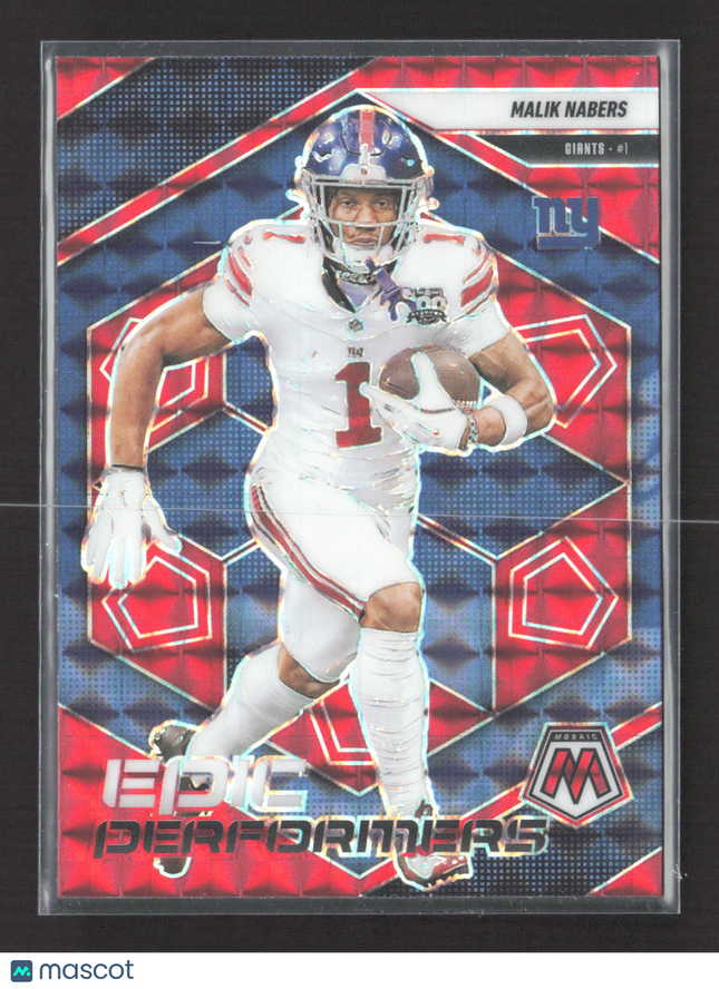 2025 Panini Mosaic Football Epic Performers Malik Nabers #11 Prizm