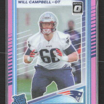 2025 Panini Donruss Optic Will Campbell #345 Pink