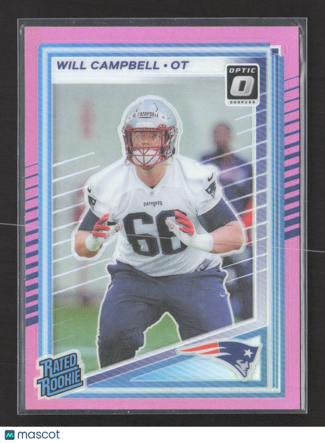 2025 Panini Donruss Optic Will Campbell #345 Pink