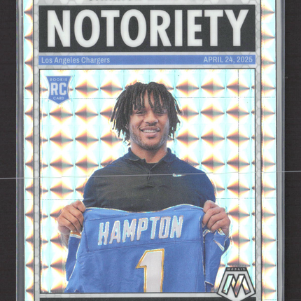2025 Panini Mosaic Notoriety Omarion Hampton #20 Silver RC