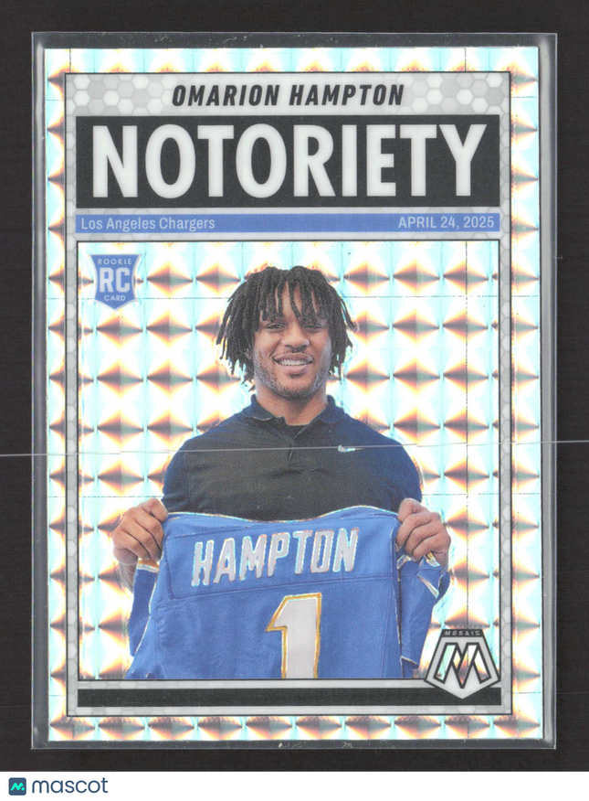 2025 Panini Mosaic Notoriety Omarion Hampton #20 Silver RC