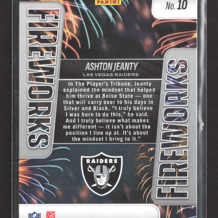 2025 Panini Prizm Fireworks Ashton Jeanty #10 RC