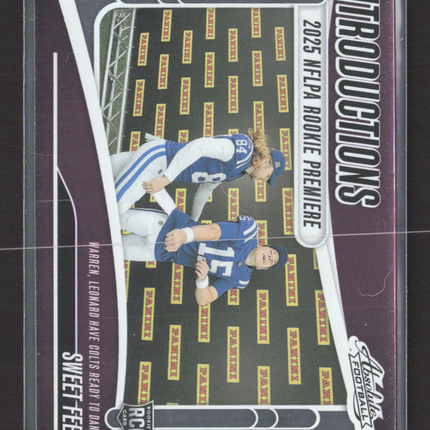 2025 Panini Absolute Football Introductions Riley Leonard Tyler Warren #I-TWN RC