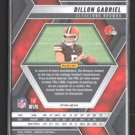 2025 Panini Mosaic Prizm Dillon Gabriel #332 Green RC