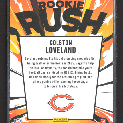 2025 Panini Rookies & Stars Rookie Rush Colston Loveland #4 RC