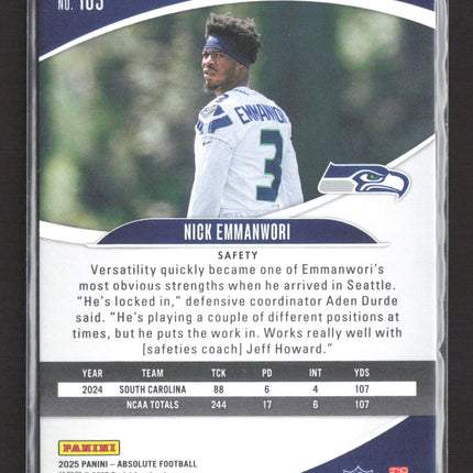 2025 Panini Absolute Football Nick Emmanwori #163 RC