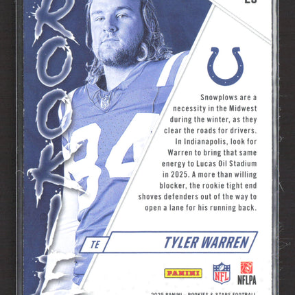 2025 Panini Rookies & Stars Football Tyler Warren #29 RC