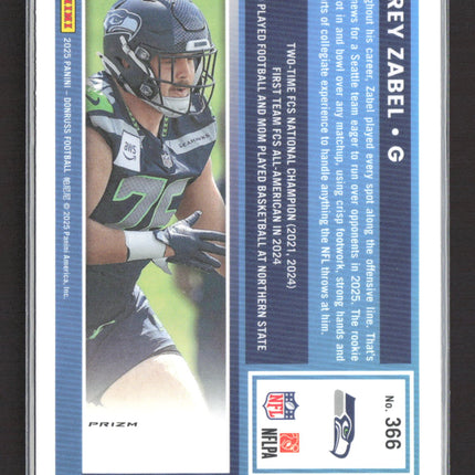 2025 Panini Donruss Optic Prizm Grey Zabel #366 Red