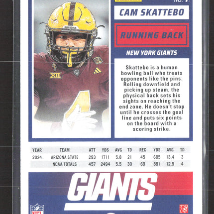 2025 Panini Score Cam Skattebo #1 RC