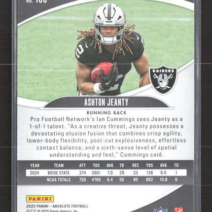 2025 Panini Absolute Football Ashton Jeanty #106 RC