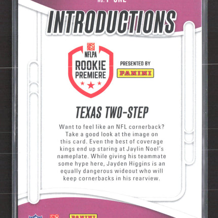 2025 Panini Absolute Football Introductions Jayden Higgins Jaylin Noel #I-JNL RC