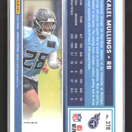 2025 Panini Donruss Optic Kalel Mullings #378 Pink