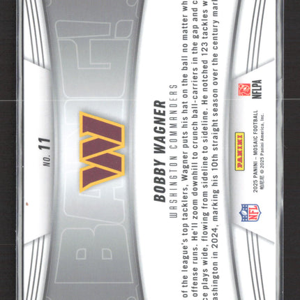 2025 Panini Mosaic Bang! Bobby Wagner #11 Silver Prizm Die-cut