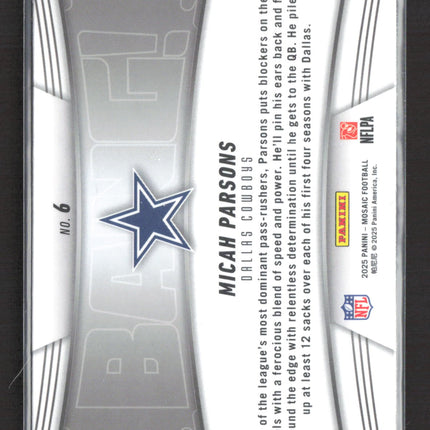2025 Panini Mosaic Bang! Micah Parsons #6