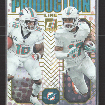 2025 Panini Donruss Production Line Tyreek Hill Jaylen Waddle #19