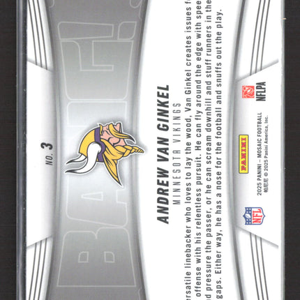 2025 Panini Mosaic Bang! Andrew Van Ginkel #3 Silver Prizm