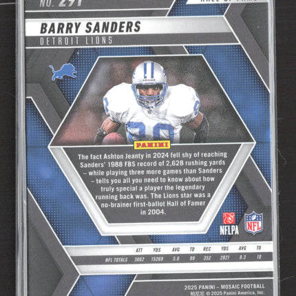 2025 Panini Mosaic Football Brian Thomas Jr. Barry Sanders #291