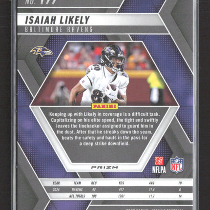 2025 Panini Mosaic Isaiah Likely #177 Green