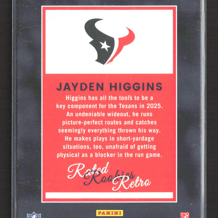2025 Panini Donruss Rated Rookies Retro Jayden Higgins #8 Holo