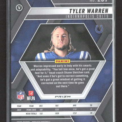 2025 Panini Mosaic Tyler Warren #281 Silver RC