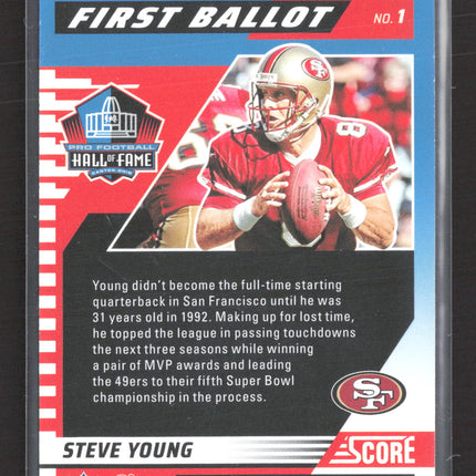 2025 Panini Score Football First Ballot Steve Young #1