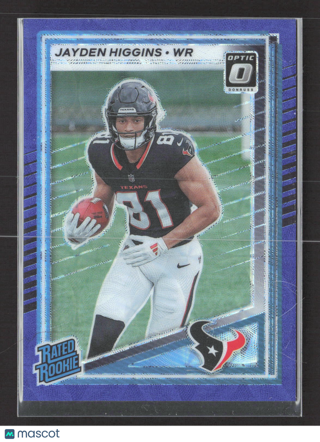2025 Panini Donruss Optic Prizm Jayden Higgins #334 Purple scope