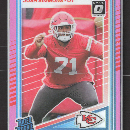 2025 Panini Donruss Optic Prizm Josh Simmons #368 Pink