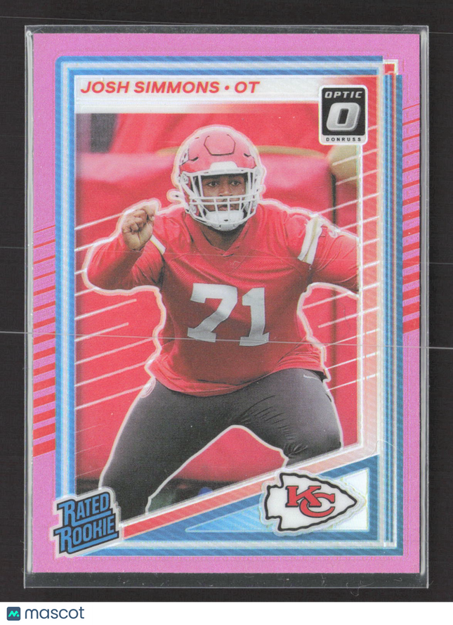 2025 Panini Donruss Optic Prizm Josh Simmons #368 Pink