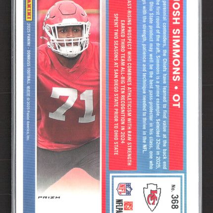 2025 Panini Donruss Optic Prizm Josh Simmons #368 Pink