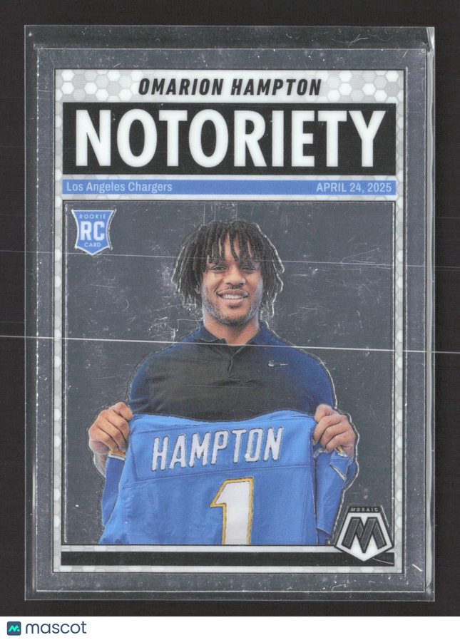 2025 Panini Mosaic Football Notoriety Omarion Hampton #20 RC