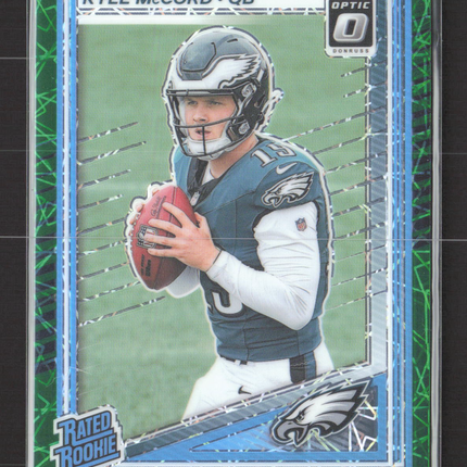 2025 Panini Donruss Optic Prizm Kyle McCord #283 Green Velocity