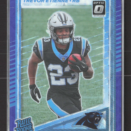 2025 Panini Donruss Optic Prizm Trevor Etienne #326 Purple