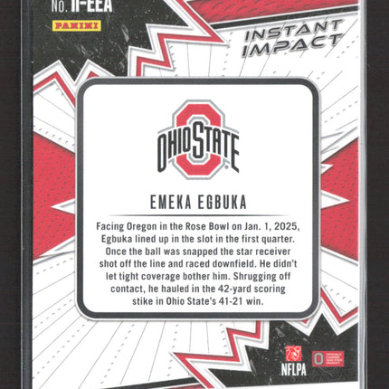 2025 Panini Prizm Draft Picks Instant Impact Emeka Egbuka #II-EEA RC