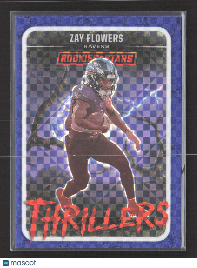 2025 Panini Rookies & Stars Prizm Thrillers Zay Flowers #12 Purple