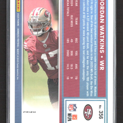 2025 Panini Donruss Optic Jordan Watkins #356 Purple