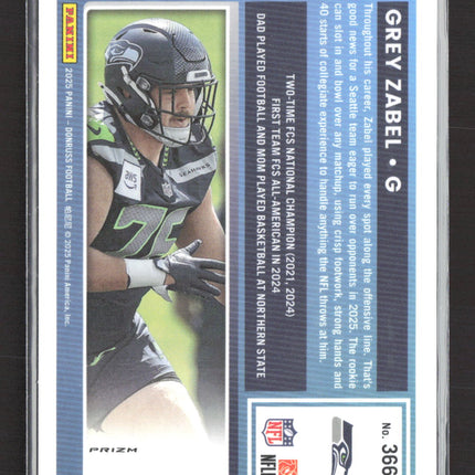 2025 Panini Donruss Optic Grey Zabel #366 Purple