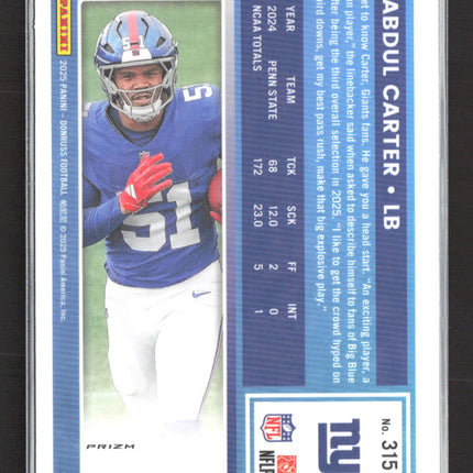 2025 Panini Donruss Optic Football Abdul Carter #315 Pink