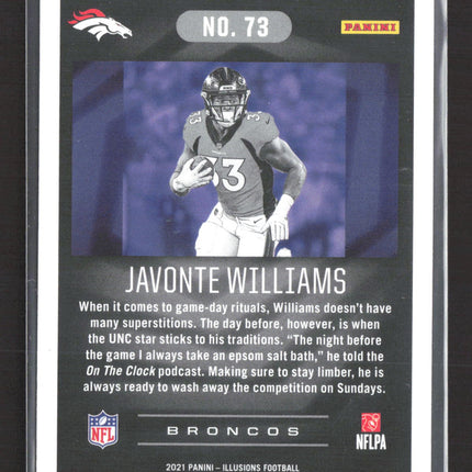 2021 Panini Illusions Javonte Williams #73 RC