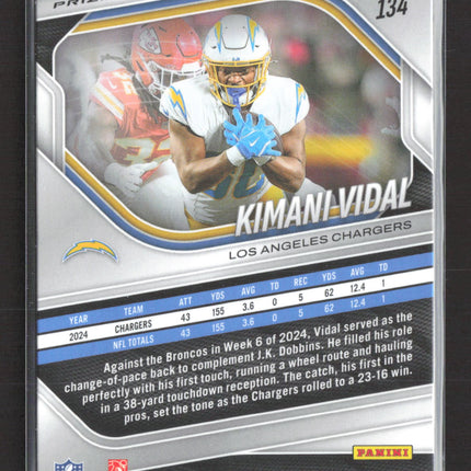 2025 Panini Prizm Kimani Vidal #134 White Sparkle