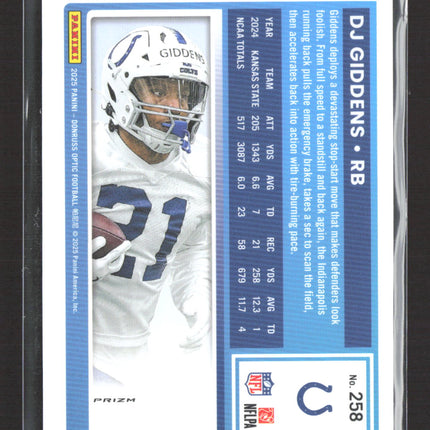 2025 Panini Donruss Optic DJ Giddens #258 Holo