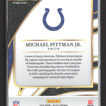 2026 Panini Select Prizm Michael Pittman Jr. #231 Zebra Club Level