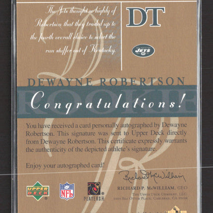 2003 Upper Deck SP Signature Edition Dewayne Robertson #DR auto